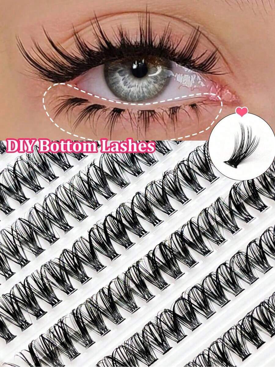 120 Clusters Eyelashes, 30D Single Length Individual False Eyelashes With Full Curling And Natural Looking - Black - View 1
