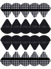 20PCS Multi-Purpose Triangle Powder Puffs: Soft Non-Irritating Puffs For Powder, Cushion & Daily Makeup Refreshing - Black - View 10