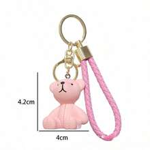 1pc Resin Plush Bear Keychain Pendant Ornament Keyring Creative Accessory - Multicolor - View 4