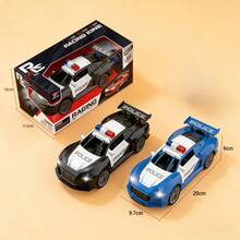 1:20 Coche de policía a escala con control remoto, luces, cinco canales, plástico negro y azul para jugar al aire libre,juguete de coche de policía,juguete coche de policía,juguetes de coche de policía para niños 3-5 - color aleatorio - Ver 3
