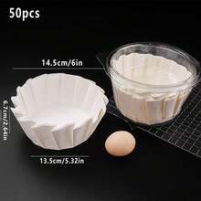 Khay giấy chống dính làm bánh phô mai 4/6/8 inch, khuôn bánh gấp gọn, giấy lót khuôn bánh mousse, giấy chống dính mép bánh. - trắng - Xem 13