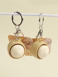 1 Peça Novo Brinquedo Antiestresse Criativo de Bolinho a Vapor 2026, Chaveiro Interativo Fidget, Presente Perfeito para Amigos, Aniversário, Festa, Adequado para Homens e Mulheres - Multicolorido - Visão 6