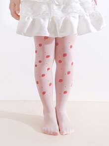 2/6 Pairs Girls Fruit Print Tight Leggings, Breathable Thin Tights For Spring/Summer - Multicolor - View 9
