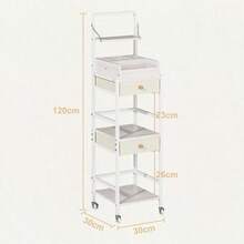 carrito organizadorCarrito Organizador de  con Ruedas Organizador de Cosméticos Perfumes Mujer con 2 Cajones Estuche de Cosméticos con 4 Compartimentos Almacenamiento de para Tocador Recámara - blanco - Ver 2