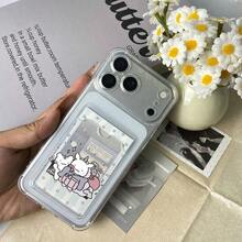 かわいいユニコーンキャットのお花びらの電話ケース、耐衝撃性カードホルダー、IDカードと銀行カードを収納可能、強化するするされた4つのコーナーでセキュリティを強化。  17、16、15、14、13、12、11 Pro、Pro Max Plusに対応。 毎日のを使用するに便利で、友人、愛する人、または自分自身を分けるへの完璧な贈呈り物です。 - クリア - チェックする 6