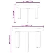 vidaXL Couchtisch 2 pcs Natur Massivholz Kiefer - Braun - Übersicht 5