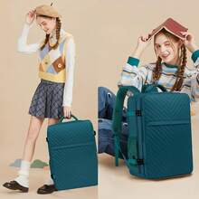 Large Carry On Travel Backpack - Flight Approved Waterproof Luggage Suitcase Backpacks Personal Item Size For Women Men Fit 17 Inch Laptop College Overnight Bag Anti-Theft Weekender Daypack Blue - 05-孔雀藍 - 查看 10
