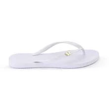 Women's Flip-Flops, Simple, Basic, Traditional, Women's Sandals, Casual, Lightweight, Comfortable, Inexpensive, For Everyday Use, At Home, Beach, Bathing, Basic, Rubber, PVC, And Flexible, Non-Slip, Waterproof, Water-Resistant Sole, Soft Sole, Practical, Inexpensive, Cost-Effective, Summer Promotion, Pool, Travel, Vacation/Summer, White, Black, Beige With Pink, Thin Straps, Light - 8.05-CH 白色帶蝴蝶結 - 查看 2