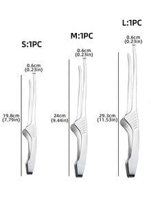 1入組裝不銹鋼食物鉗廚房用經典燒烤食物鉗 - 銀色 - 查看 2