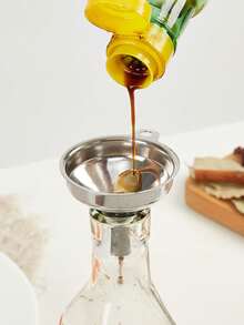 1pc Small Funnels,Large Funnel,Stainless Steel Mini Metal Food Funnel,Wide Mouth Kitchen Funnel,Long Handle Funnel,Perfume Packaging Funnel,Metal Oil Liquid Funnels,Stainless Steel Kitchen Funnel,With Handle Cooking Funnel,Oil Funnel,Kitchen Funnel,Kitchen Gadgets,It Can Transfer Canned Edible Oil - Silver - View 1