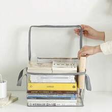 Foldable Book Box For Student Dormitory, Classroom Book Organizer, Clear, Waterproof, Home Book Organizer Storage Box 7ALR - Big Black - View 6