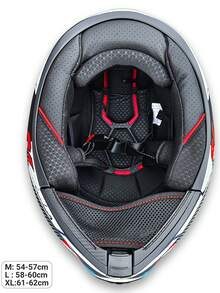 Futuristic Geometric Pattern Flip-Up Motorcycle Helmet, Dual Lens Anti-UV Anti-Fog, Street Fashion Bike Helmet, Personalized Flame Graphic, Ventilated - Flame - View 2