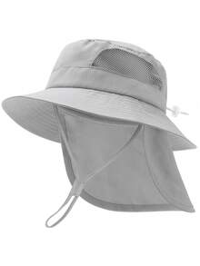 婴幼儿遮阳帽，宽檐渔夫帽，带颈带，春夏海滩度假必备 - 1PC - 查看 20