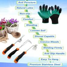 2026 Hand Weeder Tool, Rubber Handle Manual Weeder Puller Tool, Uprooting Weeding Tools, Crack Weeder Crevice, 4 Teeth Weeding Tool, Weeding Artifact Tool For Gardening - 4pcs - View 6