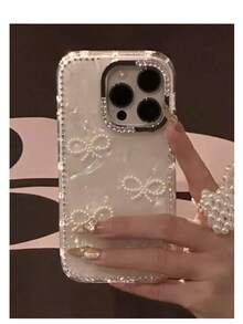 1pc Luxury Electroplated Rhinestone Edged Shiny Star Transparent Full Body Shockproof Phone Case, Compatible With IPhone 17/17 Air/17 Pro/17 Pro Max, 16, 16 Pro, 16 Plus, 16 Pro Max, 15, 14, 14 Pro Max, 13, 12, 11 - Kiểu 3 (1 chiếc) - Xem 16
