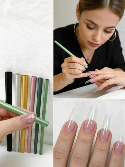 C-Shaped Aluminum Nail Art Shaping Stick, Artificial Nail Mold, Nail Sculpture Tool