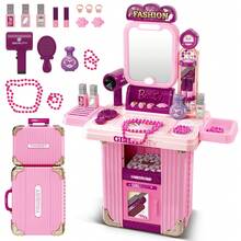 Kids Hair Salon Pretend Makeup & Hairdressing Toy Set - Pink - View 1