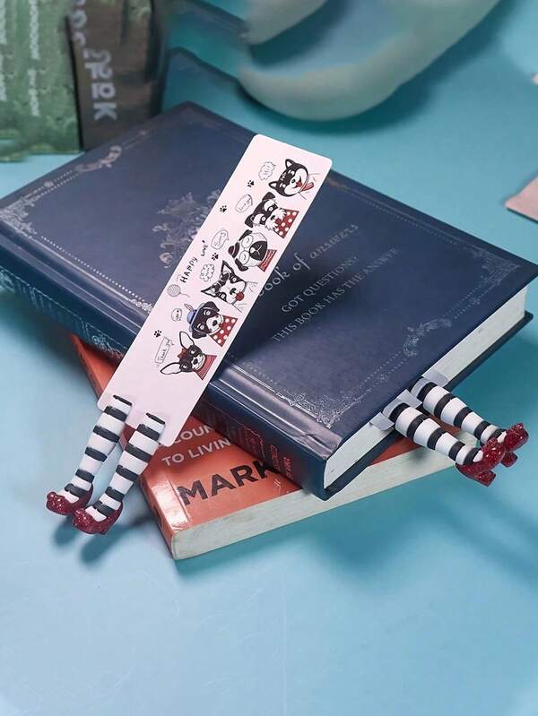 1 pieza Marcapáginas creativo con forma 3D, hecho de material PVC, interesante y lindo con texto en inglés, personalizable DIY decoración adecuada para lectores y amantes de los libros, decoración de libros, regalo para estantería de libros para cumpleaños, graduación