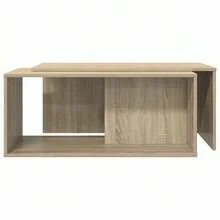 vidaXL Kaffeetisch Set 2 pcs Sonoma-Eiche Holzwerkstoff - Braun - Übersicht 8