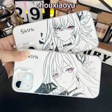 Funda compatible con entrega local de 24 horas para línea de teléfonos Apple 17, 22-25 Galaxy, diseño de arte lineal de Kirk, adecuada para iPhone 16 Pro Max, 15, 14, 13, 12, 11, XS, 7P/8P, acabado mate en color plata - Negro - Ver 1