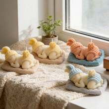 Sleeping Baby Silicone Scented Candle Mold DIY Wear Knitted Hat Angel Gypsum Sculpture Mold Handmade Soy Wax Crafting Home Decor - A - View 3