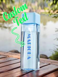 1个定制冷水杯，个性化蓝色字母名字方形水杯，奶茶咖啡果汁杯，便携式运动水壶，多色PC塑料杯，男女通用，适合户外运动、旅行、野餐、生日、节日个性化礼物，时尚设计 - 多色 - 查看 4