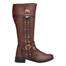 Women's Elegant Riding Boot, High Shaft, Side Zipper, Soft And Comfortable, New Winter Collection - 鏽棕色 - 查看 4