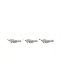 3个/包 304不锈钢极简羽毛形双头焊接环 DIY珠宝配件 - 羽毛配件 - 查看 7