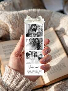 1/3pcs Customized Bridesmaid Proposal Photo Strip, Customize Photo And Text,Personalized Bridesmaid Proposal Gift Bookmark, Will You Be My Bridesmaids Card,Will You Be My Bridesmaid Card, Bridesmaid Proposal Card Template, Maid Of Honor Proposal Card - Multicolor - View 4
