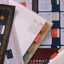 2 Sheets 2025.10-2027.1 Calendar Gold Foil Index Stickers, 16 Month, Waterproof, Self Stick, Bookmark, Planner Calendar Stickers For Scrapbooking - Calendar Stickers - View 3