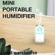 Humidificador portátil con forma de gato - Bajo nivel de ruido de 28dB para auto, dormitorio y plantas | Fácil de rellenar y limpiar | Almacén local - A - Ver 2