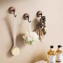 1pc/4pcs Walnut Wood Hanging Hooks, Clothes Hooks, Key Hooks, Bathrobe & Towel Hooks, Auxiliary Hanging Hooks, Home Storage Hooks - Multicolor - View 2