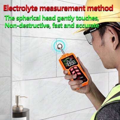 Spherical Inductive Moisture Meter - Non-Destructive Wall Floor Wood Paper Carton Humidity Detector - 5-40mm Depth - Auto-Leveling & Water Alarm - For Home Renovation & Furniture Inspection