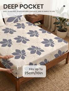 2/3件套印花床笠套装（1件床单+1/2个枕套，不含枕芯），亲肤床垫保护套，印花床垫罩，舒适柔软，透气，多种尺寸可选，适用于单人床/双人床/大号床/特大号床，可机洗，家居装饰，卧室装饰，通过Oeko-Tex认证 - 彩色 - 查看 7