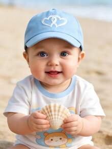 1顶婴儿棒球帽 爱心图案 男女宝宝可爱休闲棒球帽 日常派对婴儿棒球帽 - 彩色 - 查看 3