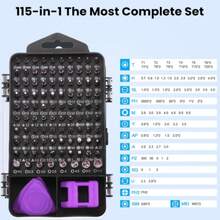 115-In-1 Precision Screwdriver Set, Electronics Repair Tool Kit Micro Magnetic Bit With Flexible Shaft For Phone, Computer, Watch, Console, Doorbell, Electronic, Tools Gift - Purple - View 4