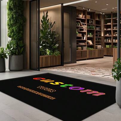 Customizable Square Rugs, Sofa Cushions, And Doormats | 2D Digital Printing With Personal Designs Including Photos, Logos, And Text | Versatile Decor Style For Living Rooms, Bedrooms, Lobbies, Bathrooms, Entrances, Cafes