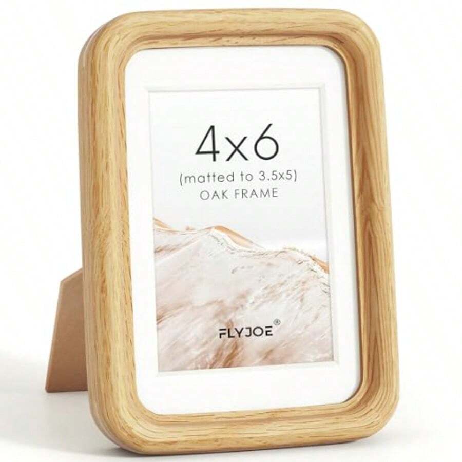 Picture Frames Set 4x6 Picture Frame USA-Sourced Oak Wood Poto Frame Wit Tempered Glass Anrafted Rounded Corner 4 X 6 Wooden Frame Matted To 3.5x5 Potos Or Tabletop Display - Gỗ sồi nguồn gốc từ Hoa Kỳ - Xem 1