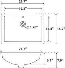 Bathroom Vanity Suites - 21.6 X 15.7 X 7.8 Inches - View 2