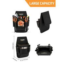 TKIGZNW 工具腰包，7 个口袋，可调节腰带 - 黑色 - 查看 8