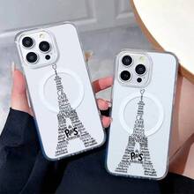Paris Eiffel Tower Clear Phone Case It Is Compatible With IPhone 17/16/15/14/13/12/41 Pro Max/Pro/Plus And Other Models. Made Of Transparent Acrylic Material, It Features A Stylish And Minimalist Design While Providing Shockproof And Wear-Resistant Protection. - 無色 - 查看 1