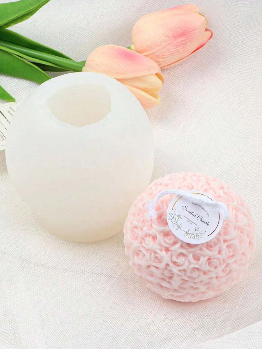 INS Style Rose Flower Silicone Candle Mold - White - View 1