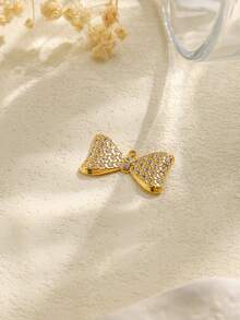 1pc/Pack 304 Stainless Steel Cute Black & White Polka Dot Zirconia Butterfly Pendant Accessory - Bow Accessories - View 8