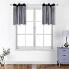 2 Panels Black Blackout Curtains With Star Cutouts, Solid Color Curtains With Lace Voile Layers, Suitable For Bedroom, Living Room - Black - View 36