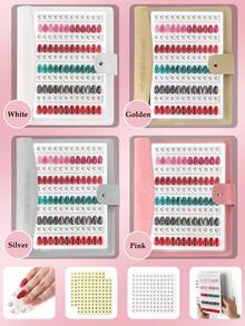 96/144 Colors Magnetic Nail Art Display Book, Detachable Color Cards, High-End Transparent PU Color Card Display Book - 彩色 - 查看 4