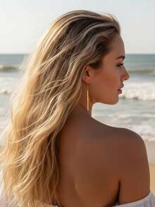 imoli Pendientes rectangulares colgantes - Amarillo Oro - Ver 7