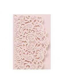 5sets/Pack Laser Cut Wedding Invitations, 3D Bride & Groom Greeting Cards With Heart Designs (Includes 5pcs Cover & 5pcs Blank Inner Cards), Engagement Party Invitations - Multicolor - View 18