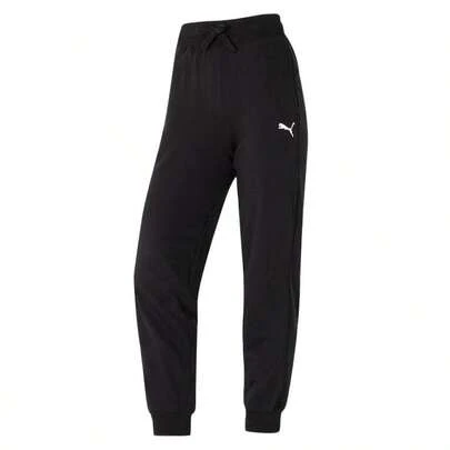 Puma 女士柔软针织运动裤 - 加绒内衬，HER 高腰裤，TR 休闲通勤舒适简约户外运动裤 682160-01