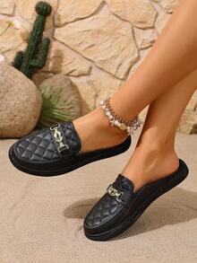 Women's Slip-On Flat Commuting Work Shoes, Non-Fatiguing - Black - View 4