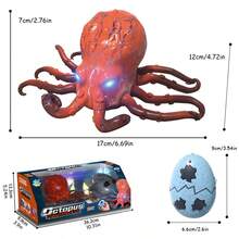 Remote-Controlled Crawling Octopus Toy, With Light-Up Eyes, Rotating And Swinging Claws, And A Realistic Electric Motor Toy. The Perfect Companion Gift And Birthday Present. - Red - View 7